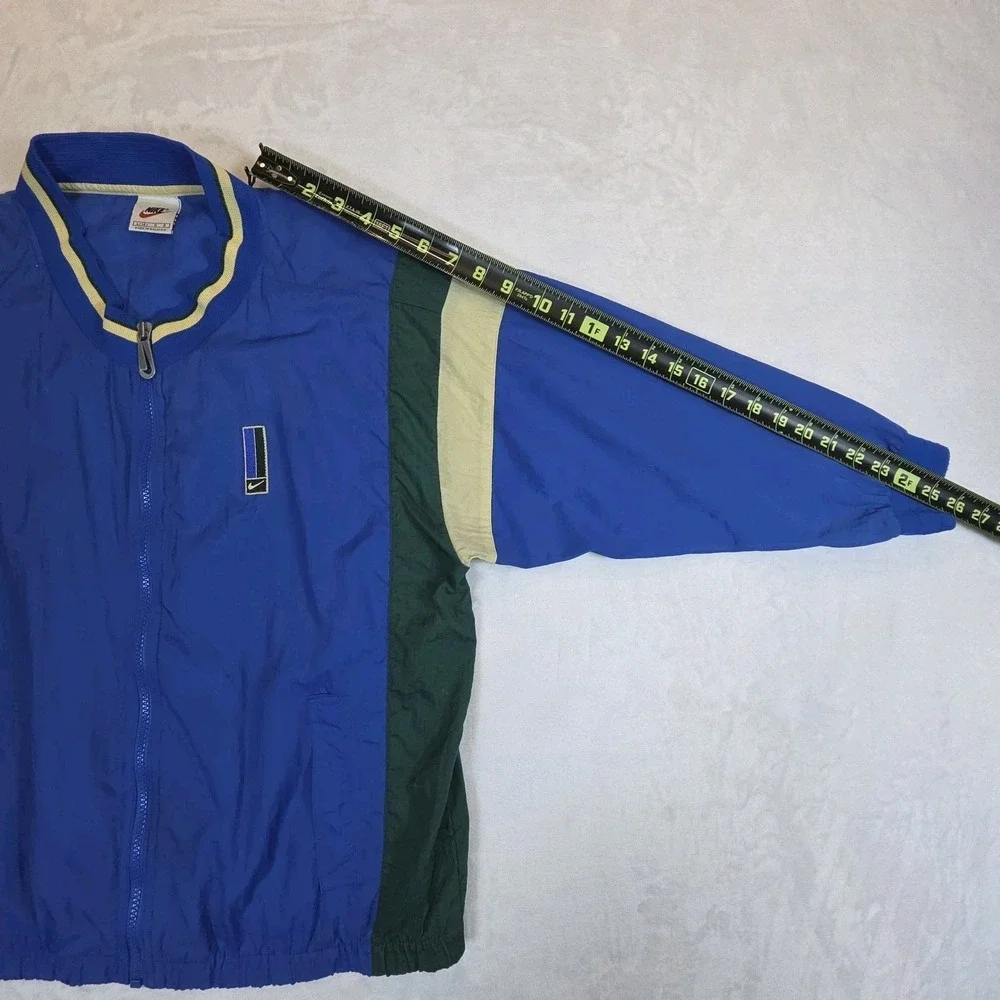 Vintage‎ Nike Windbreaker ColorBlock Zip Long Sleeve Malaysia Blue Size Large 14